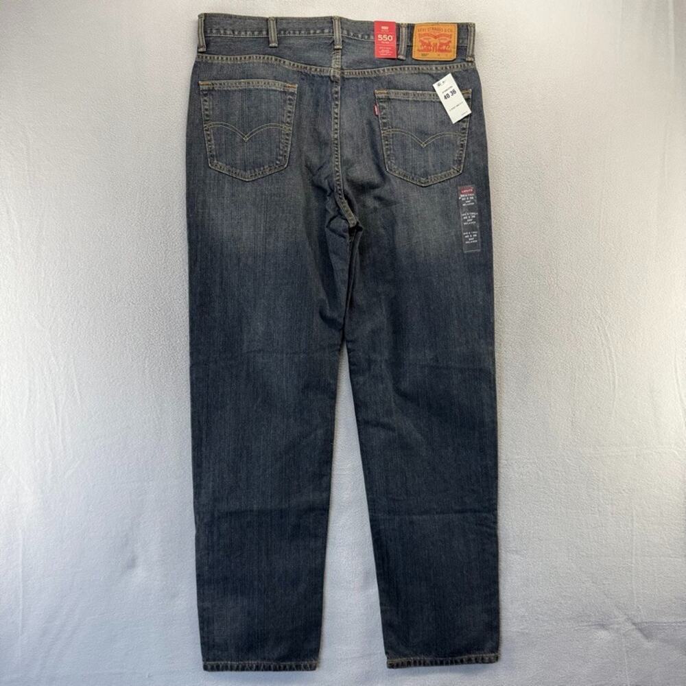 Levis Jeans Mens 40x36 Blue 550 Relaxed Red Tab Loose Straight Denim Red Tab NEW